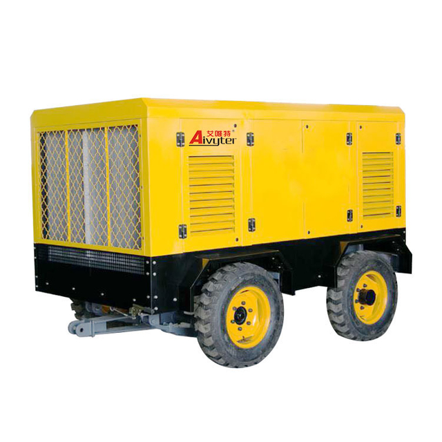 Compresoare cu aer cu șurub mobile cu șuruburi mobile cu motorină cu motor diesel Cummins